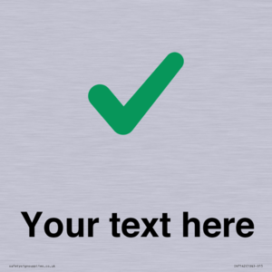 Custom plain background, green tick sign